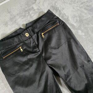 Express Design Studio Cropped Pants Gold Zipper Accents Black Size 0